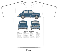 Morris Minor 4dr Saloon 1965-70 T-shirt Front